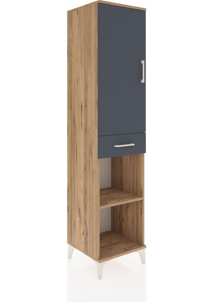 Hyperion Dolap 4 Raflı Tek Çekmeceli Tek Kapaklı 44X44X195 Çam-Antrasit fiyatları