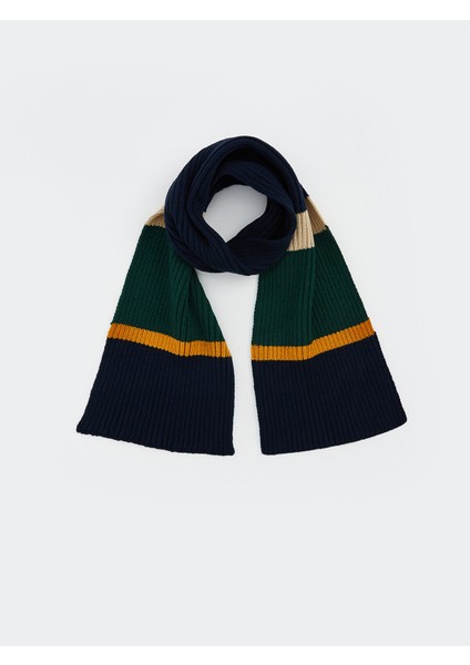 Yeni Sezon Çizgi Nakışlı Erkek Atkı