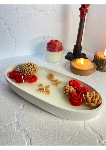 Kayık Kasede Kaktüs Bahçesi - Özel Hediyelik Mum