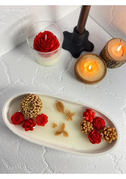 Kayık Kasede Kaktüs Bahçesi - Özel Hediyelik Mum modelleri