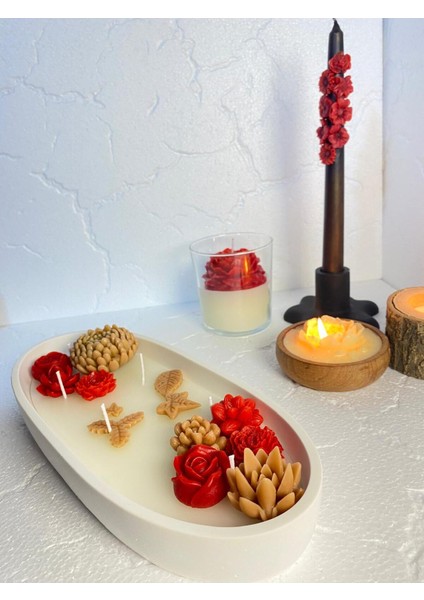 Kayık Kasede Kaktüs Bahçesi - Özel Hediyelik Mum