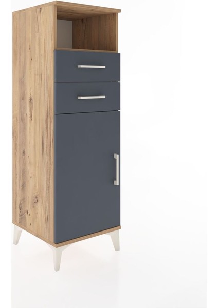 Hyperion Dolap 2 Raflı 2 Çekmeceli Tek Kapaklı 44X44X134 Çam-Antrasit fiyatları