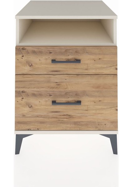 Kronos Komodin Tek Raflı 2 Çekmeceli 60X59X80 Aytaşı-Çam
