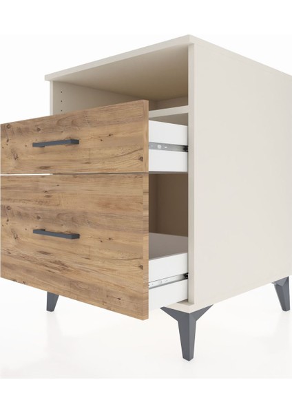 Kronos Komodin Tek Raflı 2 Çekmeceli 60X59X80 Aytaşı-Çam indirimleri