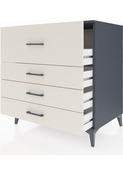 Kronos Şifonyer 4 Çekmeceli 88X59X96 Antrasit-Aytaşı fırsatları