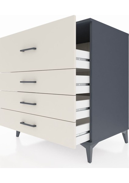 Kronos Şifonyer 4 Çekmeceli 88X59X96 Antrasit-Aytaşı indirimleri