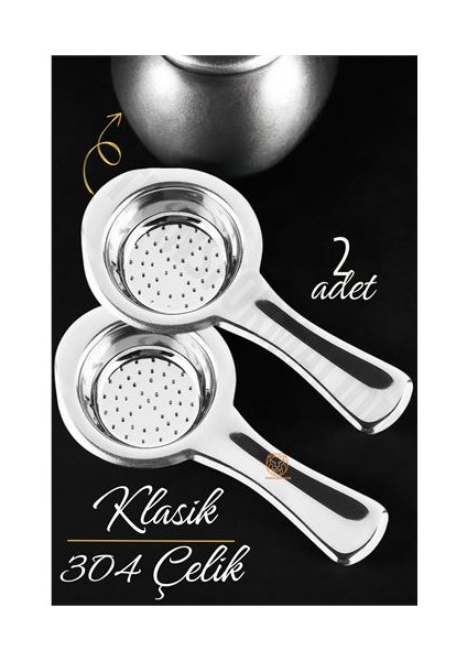 Modacar Klasik Çay Süzgeci 304 Paslanmaz Çelik 2 Adet