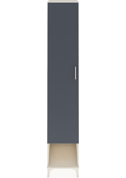 Hyperion Dolap 4 Raflı Tek Kapaklı Tek Askılı 44X44X243 Aytaşı-Antrasit