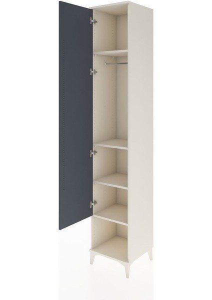 Hyperion Dolap 4 Raflı Tek Kapaklı Tek Askılı 44X44X243 Aytaşı-Antrasit fırsatları