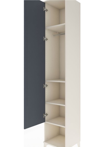 Hyperion Dolap 4 Raflı Tek Kapaklı Tek Askılı 44X44X243 Aytaşı-Antrasit indirimleri