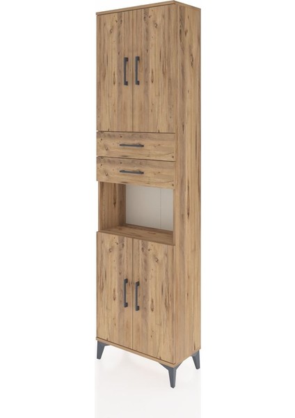 Arges Dolap 4 Raflı 2 Çekmeceli 4 Kapaklı 60X30X221 Çam-Çam modelleri