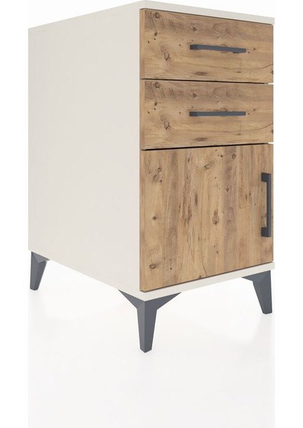 Kronos Komodin Tek Raflı 2 Çekmeceli Tek Kapaklı 44X59X80 Aytaşı-Çam fiyatları