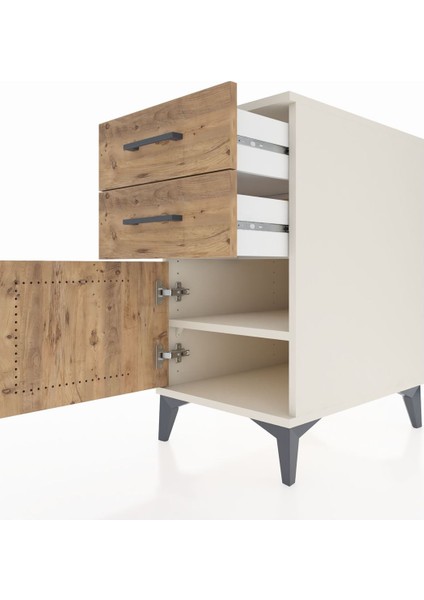 Kronos Komodin Tek Raflı 2 Çekmeceli Tek Kapaklı 44X59X80 Aytaşı-Çam indirimleri