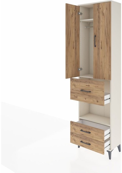 Arges Dolap 3 Raflı 3 Çekmeceli Tek Askılı 60X30X221 Aytaşı-Çam fırsatları