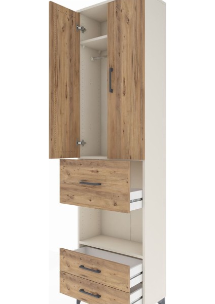 Arges Dolap 3 Raflı 3 Çekmeceli Tek Askılı 60X30X221 Aytaşı-Çam indirimleri