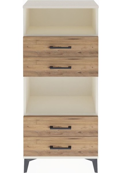 Arges Dolap 2 Raflı 4 Çekmeceli 60X30X134 Aytaşı-Çam