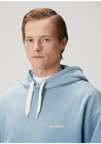 Ethos Mavi Kapüşonlu Organik Pamuk Sweatshirt indirimleri
