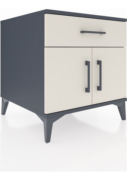 Kronos Komodin Tek Raflı Tek Çekmeceli 2 Kapaklı 60X59X64 Antrasit-Aytaşı fırsatları