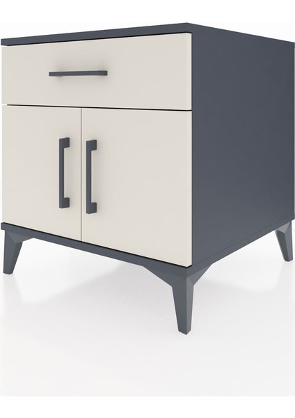 Kronos Komodin Tek Raflı Tek Çekmeceli 2 Kapaklı 60X59X64 Antrasit-Aytaşı indirimleri