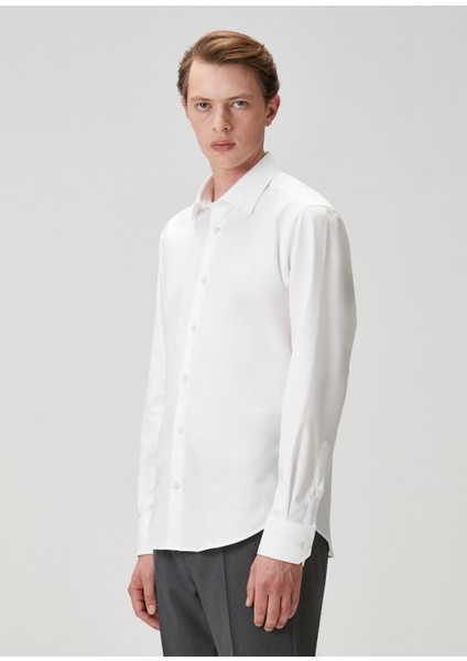 Comfort Fit Beyaz Non-Iron Twill Gömlek indirimleri