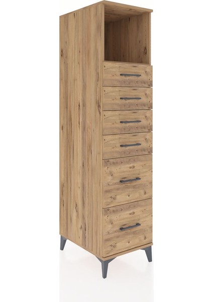 Kronos Dolap Tek Raflı 6 Çekmeceli 44X59X182 Çam-Çam fiyatları