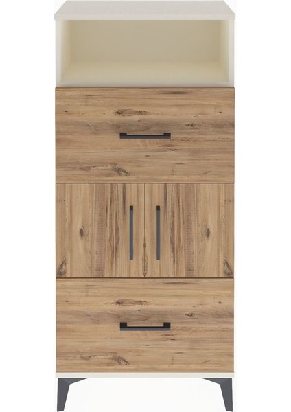 Arges Dolap 2 Raflı 2 Çekmeceli 2 Kapaklı 60X30X134 Aytaşı-Çam