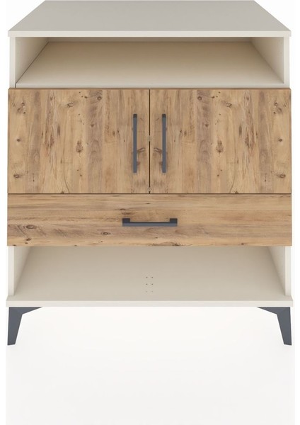 Kronos Şifonyer 3 Raflı Tek Çekmeceli 2 Kapaklı 88X59X96 Aytaşı-Çam