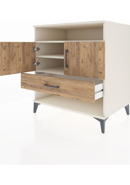 Kronos Şifonyer 3 Raflı Tek Çekmeceli 2 Kapaklı 88X59X96 Aytaşı-Çam fırsatları
