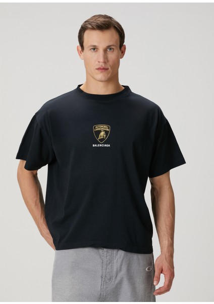 Siyah Logo Baskılı T-Shirt
