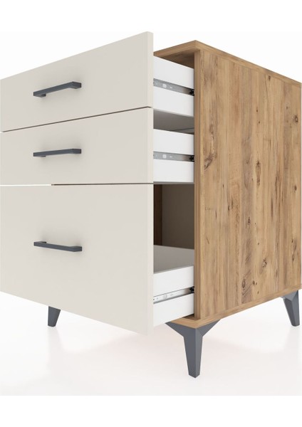 Kronos Komodin 3 Çekmeceli 60X59X80 Çam-Aytaşı indirimleri
