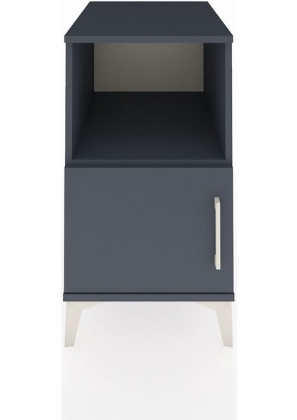 Kronos Komodin 2 Raflı Tek Kapaklı 44X59X80 Antrasit-Antrasit