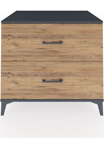 Kronos Şifonyer 2 Çekmeceli 88X59X80 Antrasit-Çam