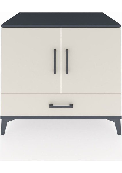 Kronos Şifonyer 2 Raflı Tek Çekmeceli 2 Kapaklı 88X59X80 Antrasit-Aytaşı