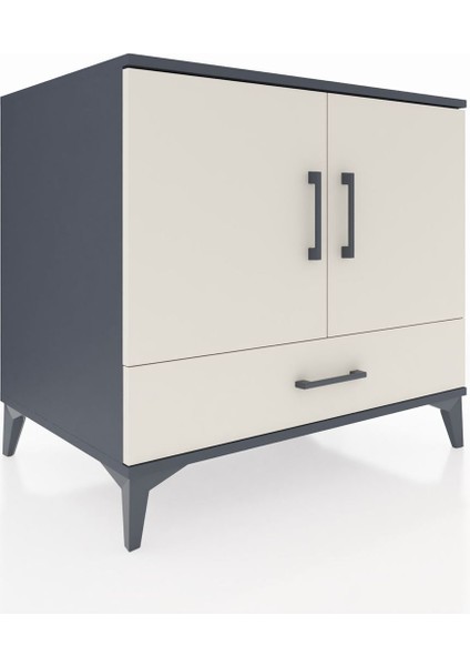 Kronos Şifonyer 2 Raflı Tek Çekmeceli 2 Kapaklı 88X59X80 Antrasit-Aytaşı fiyatları