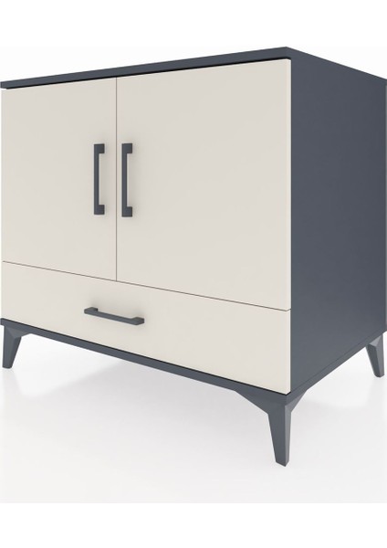 Kronos Şifonyer 2 Raflı Tek Çekmeceli 2 Kapaklı 88X59X80 Antrasit-Aytaşı modelleri