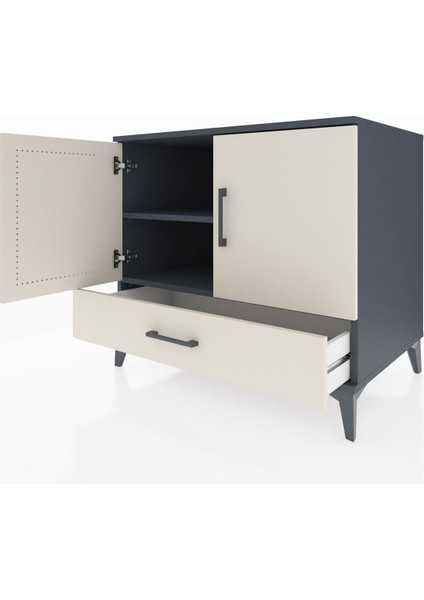 Kronos Şifonyer 2 Raflı Tek Çekmeceli 2 Kapaklı 88X59X80 Antrasit-Aytaşı fırsatları