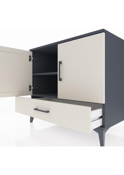 Kronos Şifonyer 2 Raflı Tek Çekmeceli 2 Kapaklı 88X59X80 Antrasit-Aytaşı indirimleri