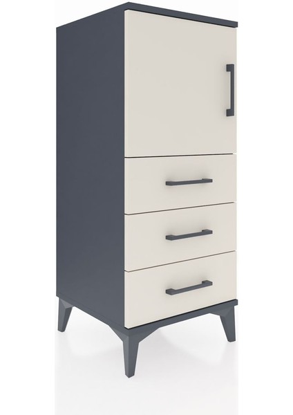 Hyperion Komodin 2 Raflı 3 Çekmeceli Tek Kapaklı 44X44X106 Antrasit-Aytaşı fiyatları