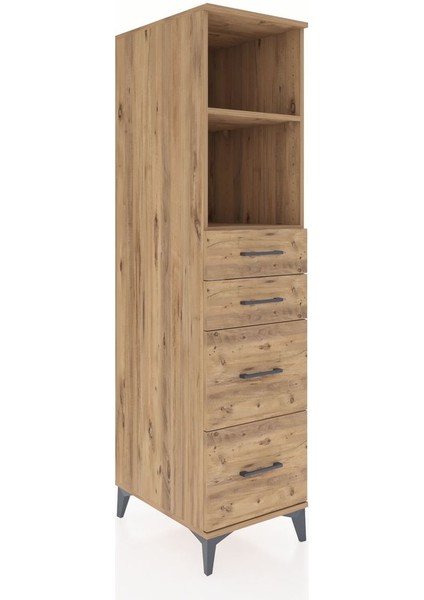 Kronos Dolap 2 Raflı 4 Çekmeceli 44X59X182 Çam-Çam fiyatları