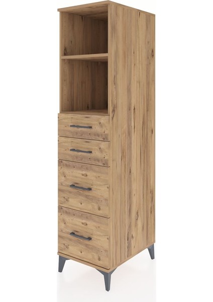 Kronos Dolap 2 Raflı 4 Çekmeceli 44X59X182 Çam-Çam modelleri