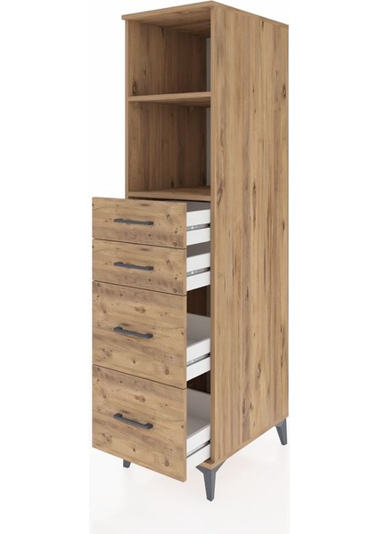 Kronos Dolap 2 Raflı 4 Çekmeceli 44X59X182 Çam-Çam fırsatları