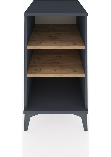 Kronos Komodin 2 Raflı 44X59X80 Antrasit-Çam