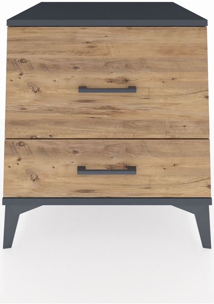 Kronos Komodin 2 Çekmeceli 60X59X64 Antrasit-Çam