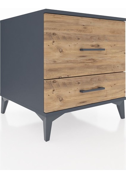 Kronos Komodin 2 Çekmeceli 60X59X64 Antrasit-Çam fırsatları