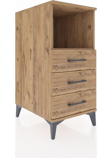 Kronos Komodin Tek Raflı 3 Çekmeceli 44X59X96 Çam-Çam fiyatları