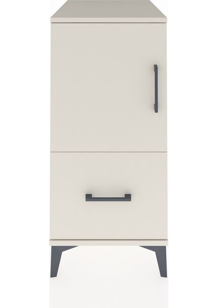 Kronos Komodin 2 Raflı Tek Çekmeceli Tek Kapaklı 44X59X96 Aytaşı-Aytaşı