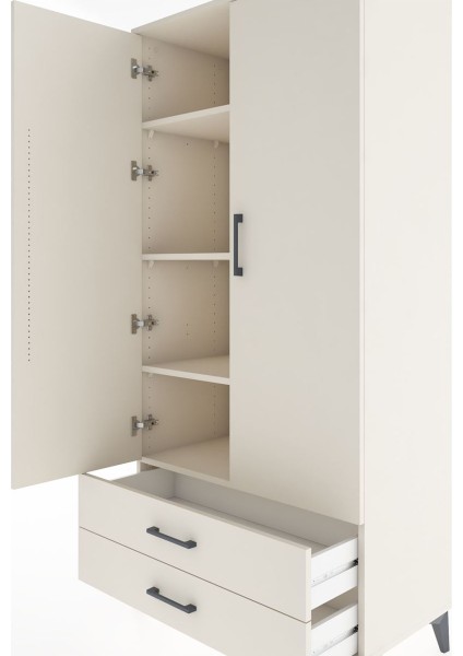 Hyperion Dolap 4 Raflı 2 Çekmeceli 2 Kapaklı 88X44X182 Aytaşı-Aytaşı indirimleri