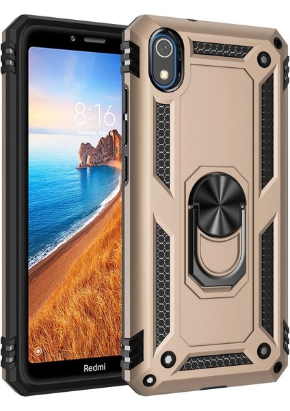 CPT16 Xiaomi Redmi 7A Kılıf Sofya Yüzüklü Silikon Kapak - Gold