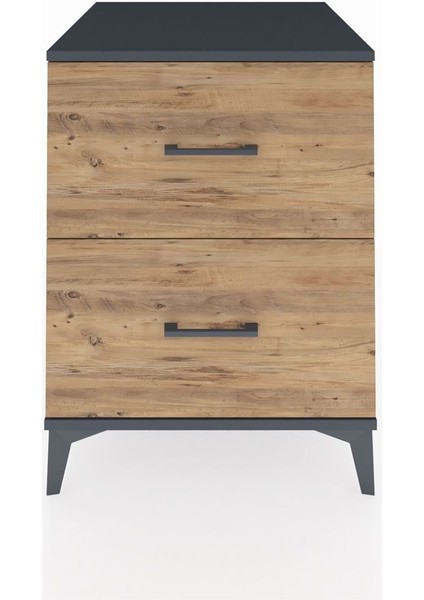 Kronos Komodin 2 Çekmeceli 60X59X80 Antrasit-Çam