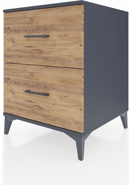 Kronos Komodin 2 Çekmeceli 60X59X80 Antrasit-Çam modelleri